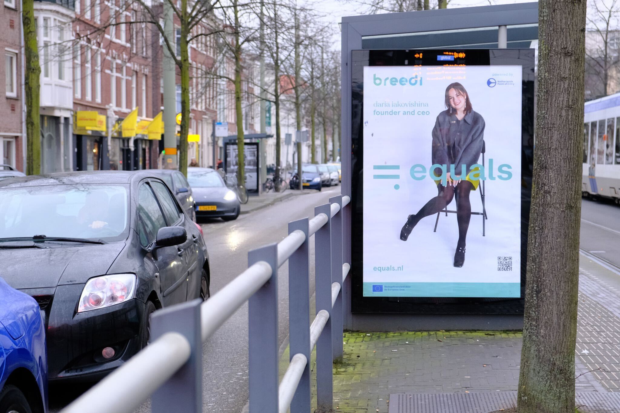 Daria from Breedi on a billboard in Amsterdam